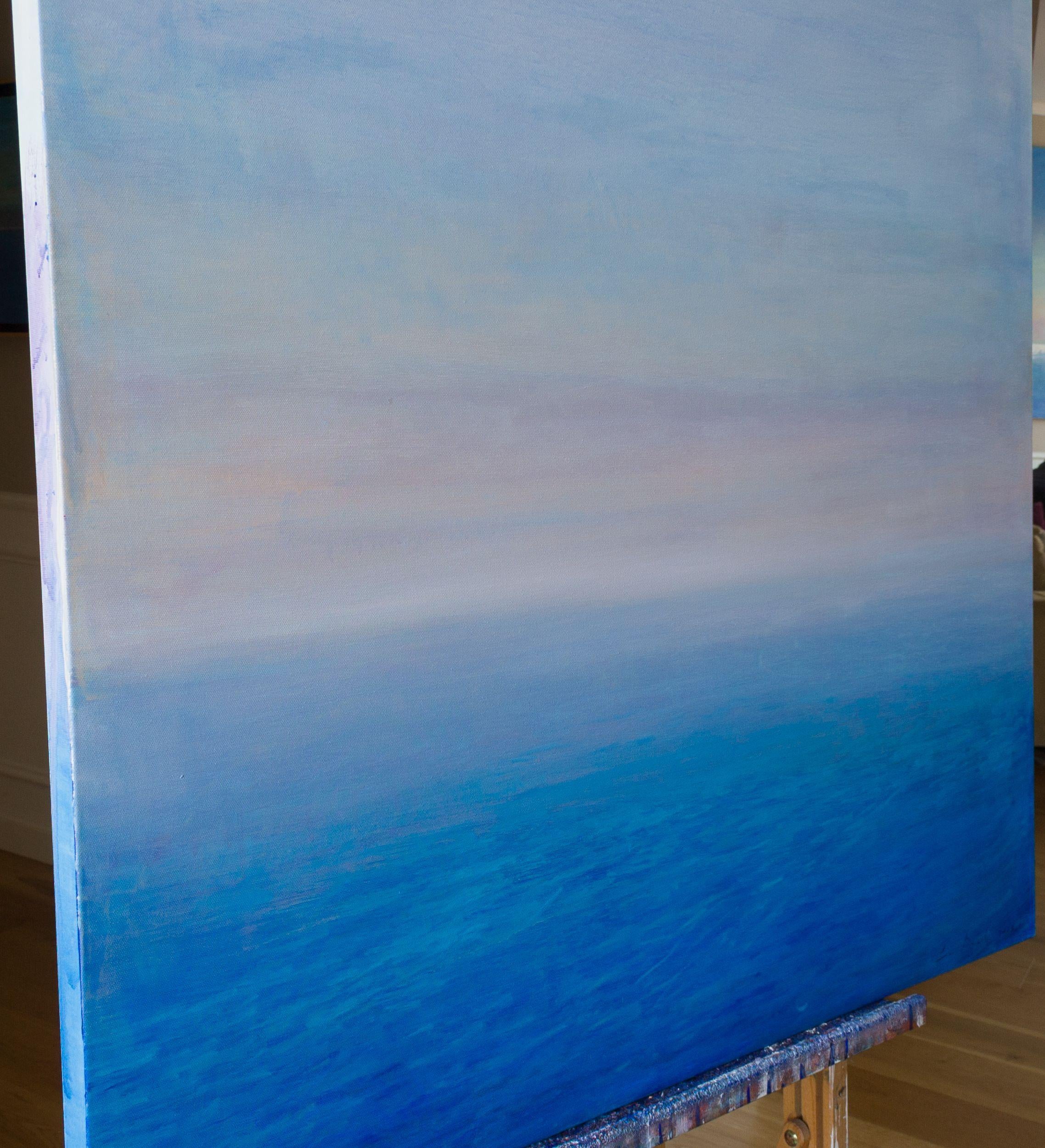 offenes Meer, Abend, Gemälde, Öl auf Leinwand (Blau), Abstract Painting, von luca raimondi