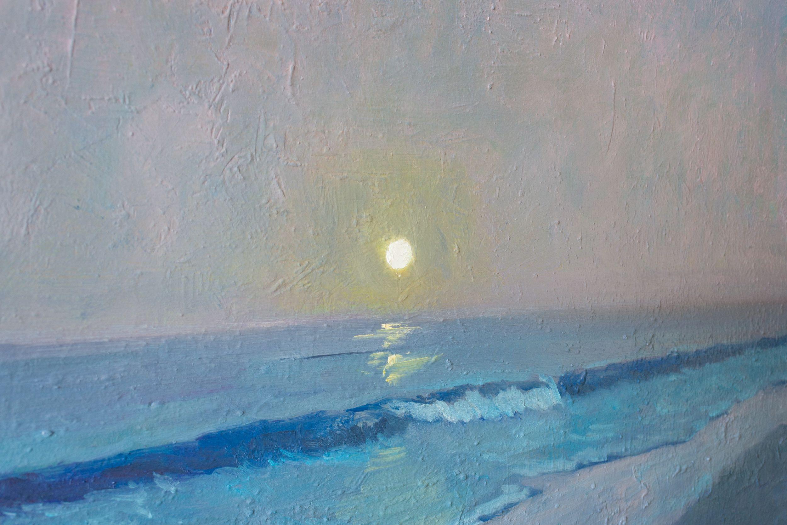 Wave, night, Painting, Oil on Wood Panel 1