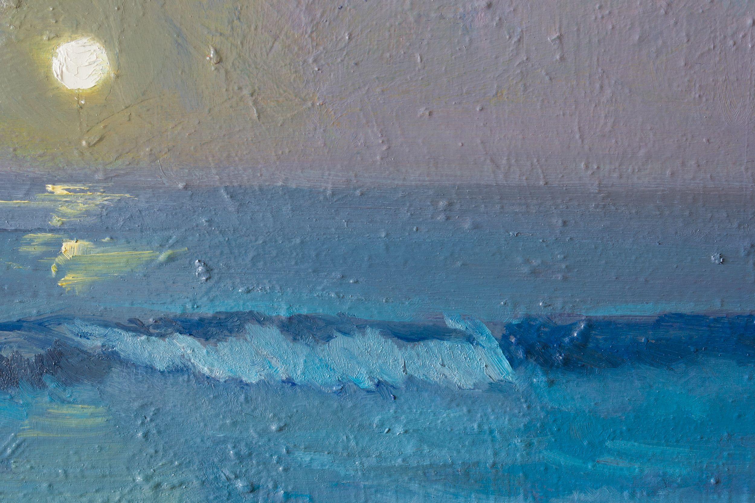 Wave, night, Painting, Oil on Wood Panel 1
