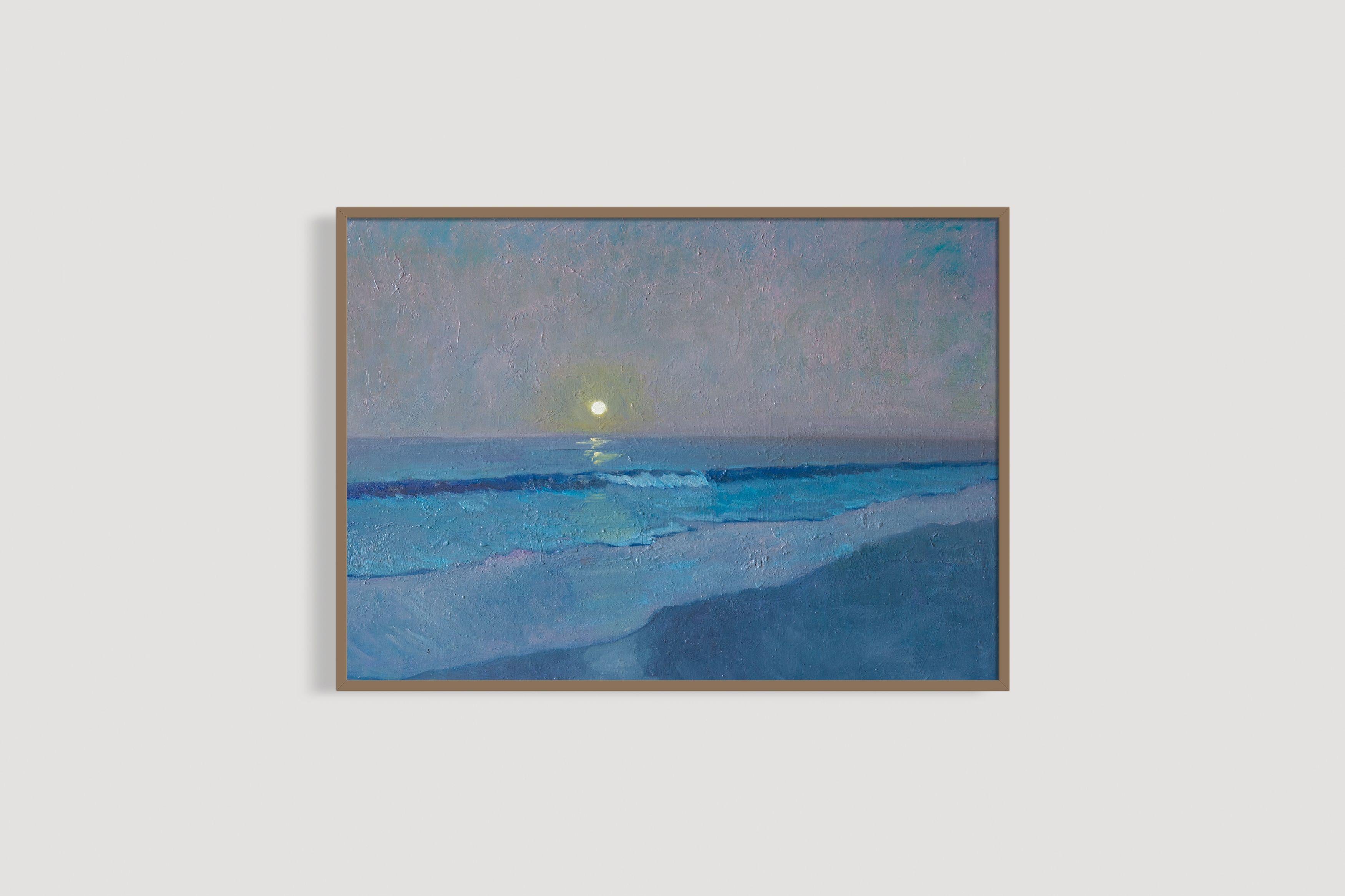 Wave, night, Painting, Oil on Wood Panel 3
