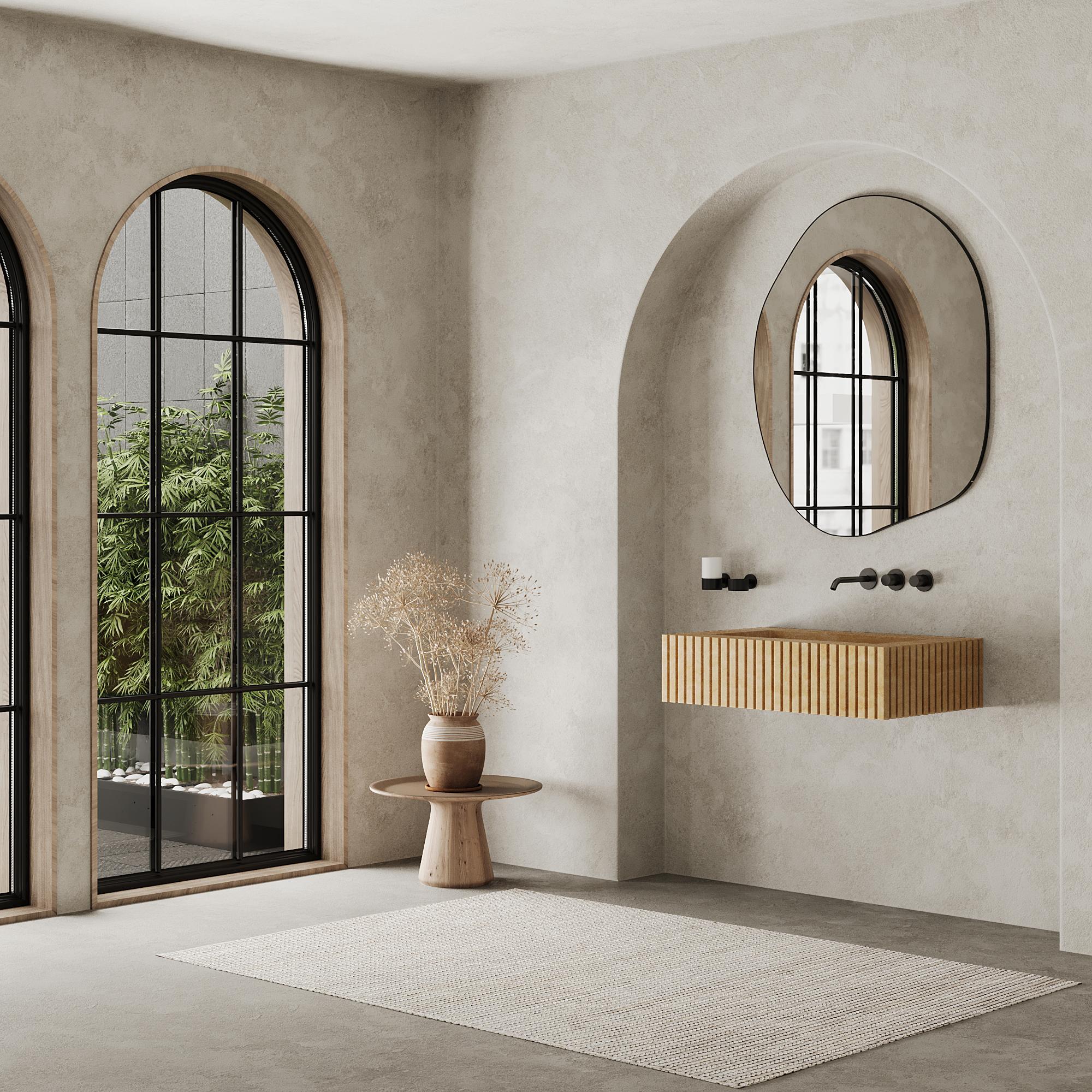 Accentuate your bathroom space with our Ribbed Marble Basin, a perfect fusion of minimalist design and natural elegance. The beautiful ribbed detailing creates a unique visual appeal while highlighting the unique veining and texture of the marble,