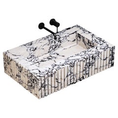 Luca - Ribbed Marble Basin - Calacatta Viola - Medium