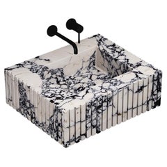 Luca - Ribbed Marble Basin - Calacatta Viola - Small