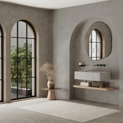 Luca – gerippter Marmorbasin – weißer Carrara – groß