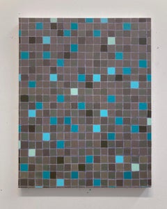 Lucía Rodríguez Pérez, Untitled (gray-and-teal), abstract&colorful, oil painting