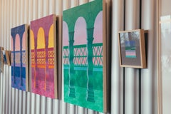 Untitled (balcony II), 2022, color, abstract, architectural oil painting