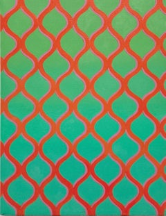 Untitled (Fence), Abstract Colorful & Vibrant Oil Painting