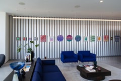 Untitled II, 2019, Abstract Red Striped Oil on Panel Painting