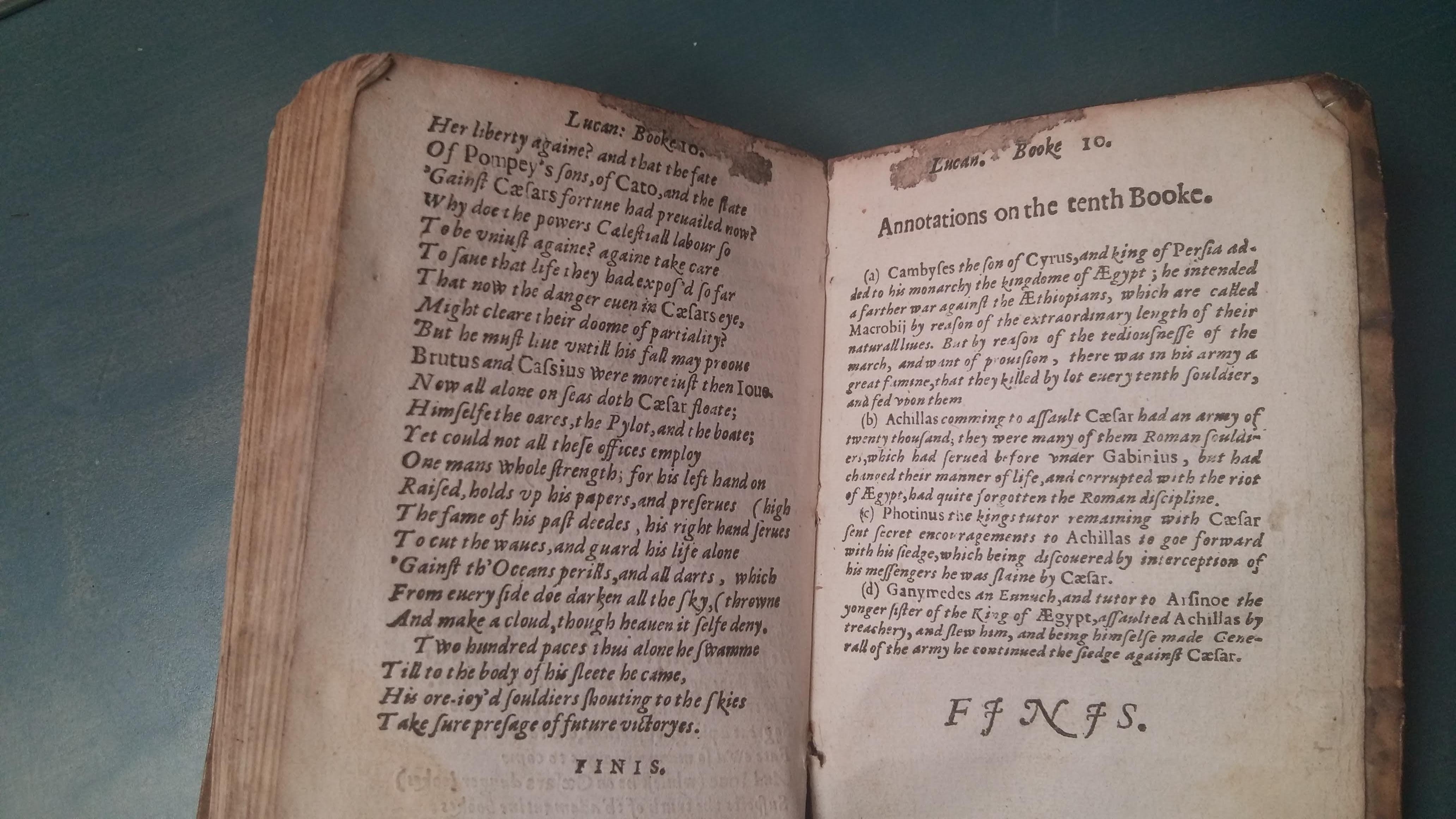 Lucan's Pharsalia, Translated into English Verse by Thomas May, Esq; For Sale 4