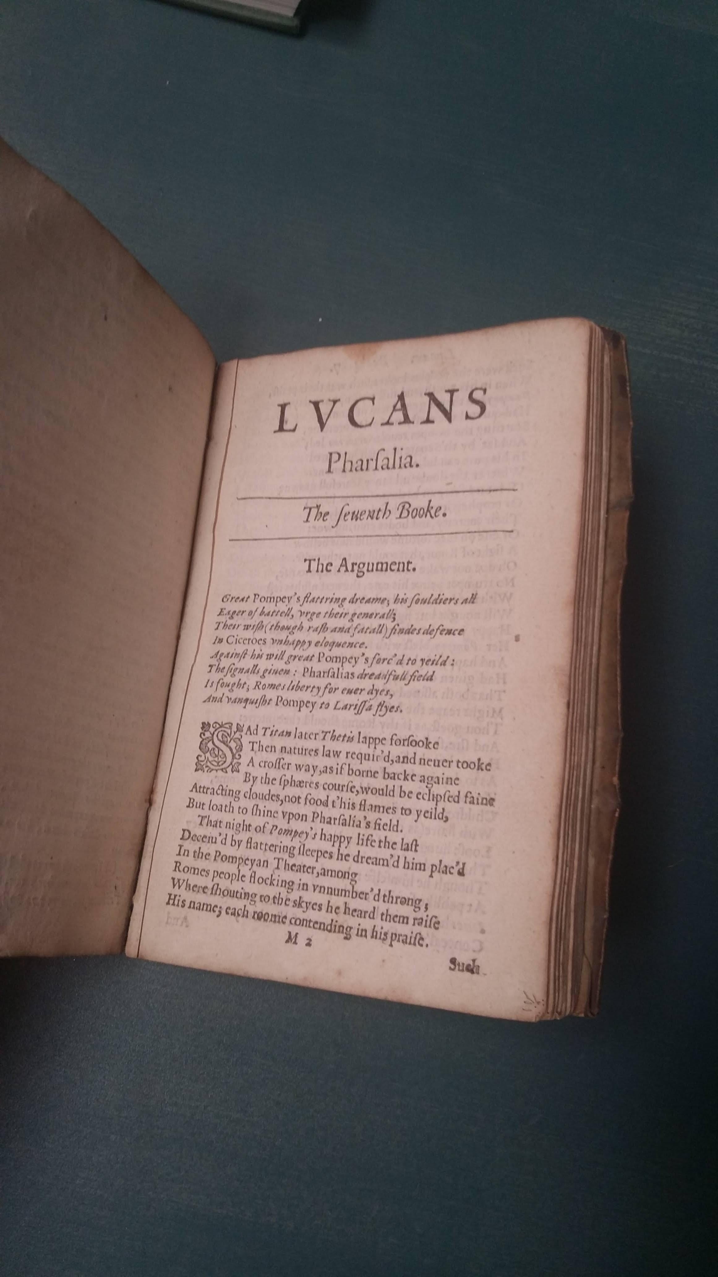 Lucan's Pharsalia, Translated into English Verse by Thomas May, Esq; For Sale 6