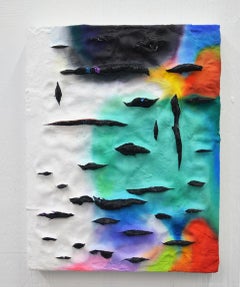 Oozing for you (Lucio Fontana slash oil painting - peinture à l'huile abstraite contemporaine - texture) 