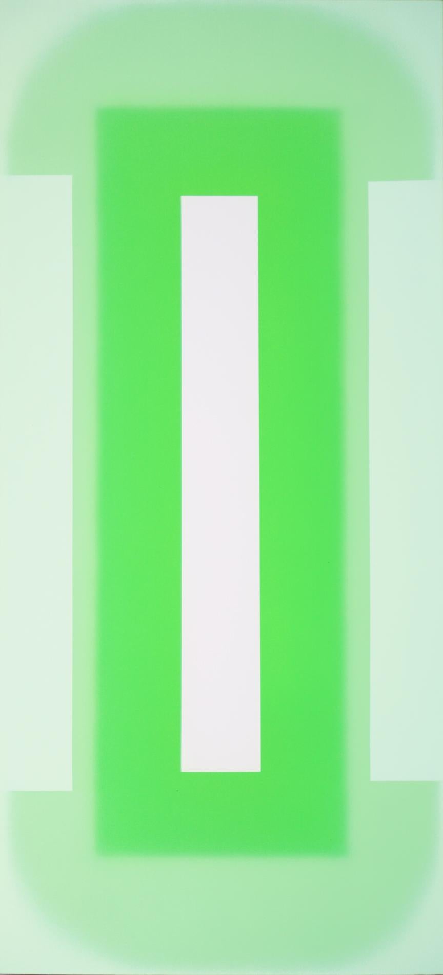 Lucas Blok Abstract Painting -  Minimalist Abstract Apple Green Color-field Painting - Untitled, 6-5-17