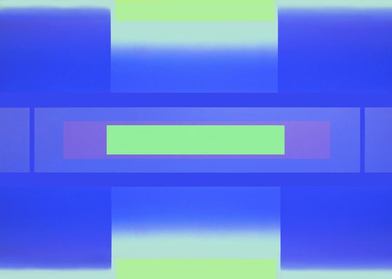 Lucas Blok Minimalist Abstract Blue Colorfield Painting on Canvas