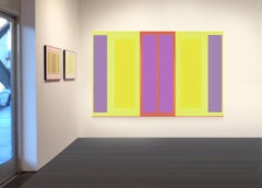 Minimalist Abstract Colorist Painting on Canvas - Untitled, 4-11-2000