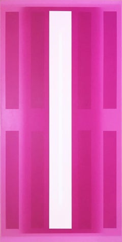Minimalist Abstract Magenta Color-field Painting on Canvas - Untitled, 11-24-14