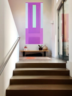 Purple Minimalist Abstract Vertical Color-field Painting - Untitled, 5-1-14