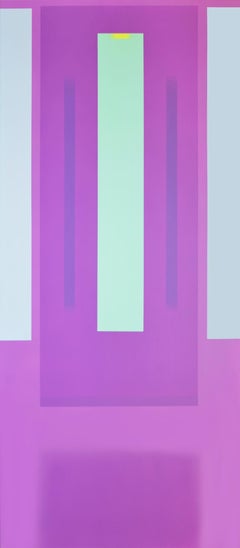 Purple Minimalist Abstract Vertical Color-field Painting - Untitled, 5-1-14