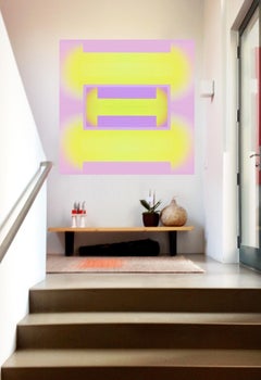 Abstract Minimalist Yellow/Pink Color-field Painting - Untitled, 9-23-17