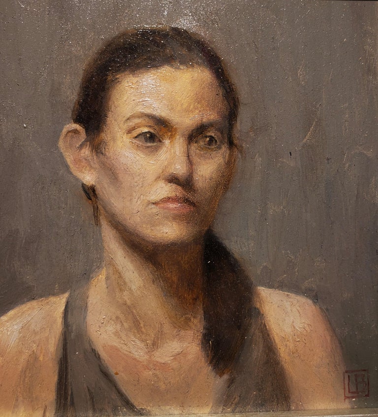 Rachel, Small Portrait, Argentine Artist, Oil, Grand Central Atelier in New York - Impressionist Painting by Lucas Bononi