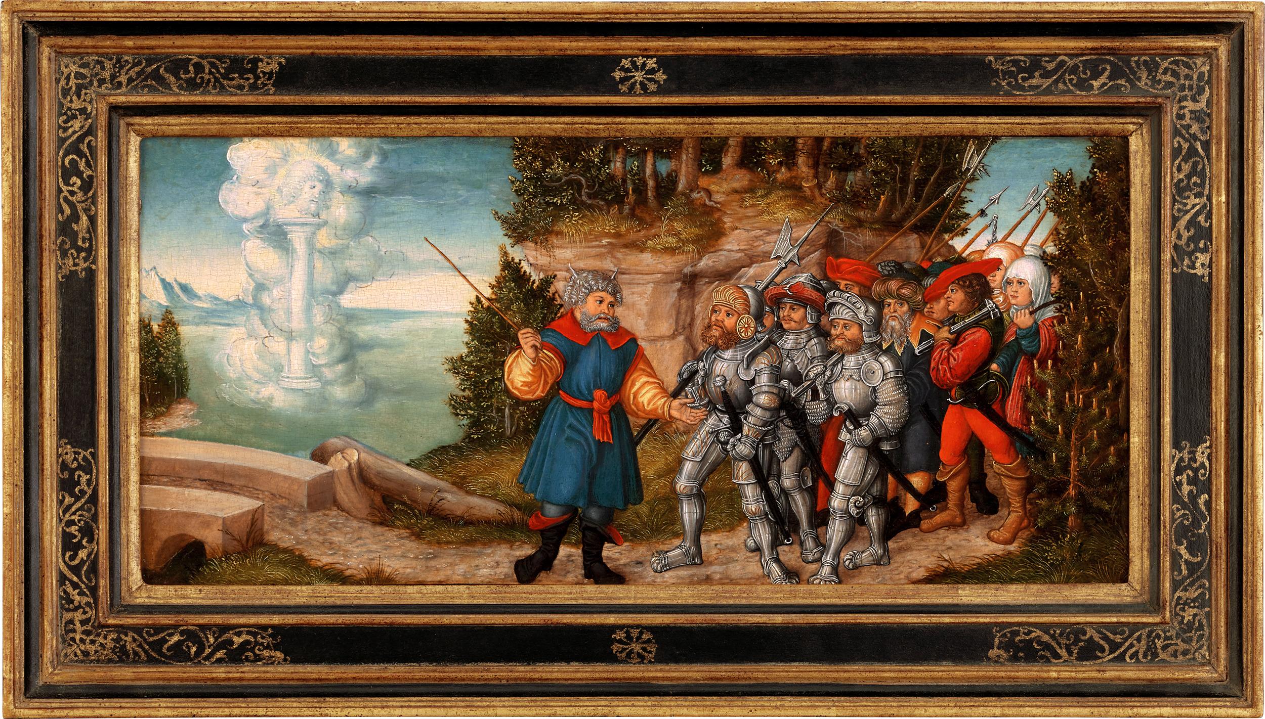 Moses and the Pillar of Cloud de Lucas Cranach, L'Ancien et le Studio - Painting de Lucas Cranach the Elder