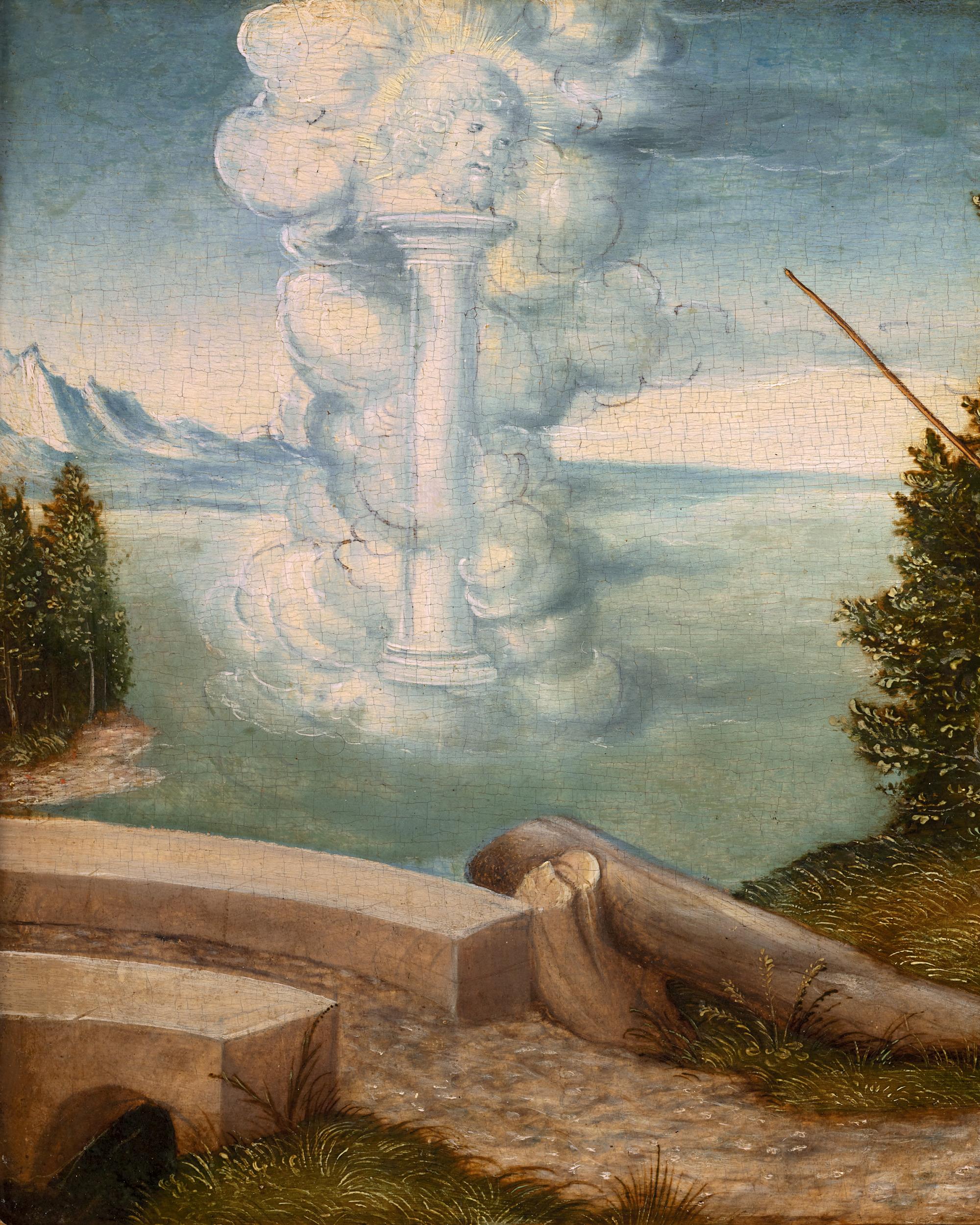Moses and the Pillar of Cloud de Lucas Cranach, L'Ancien et le Studio - Maîtres anciens Painting par Lucas Cranach the Elder