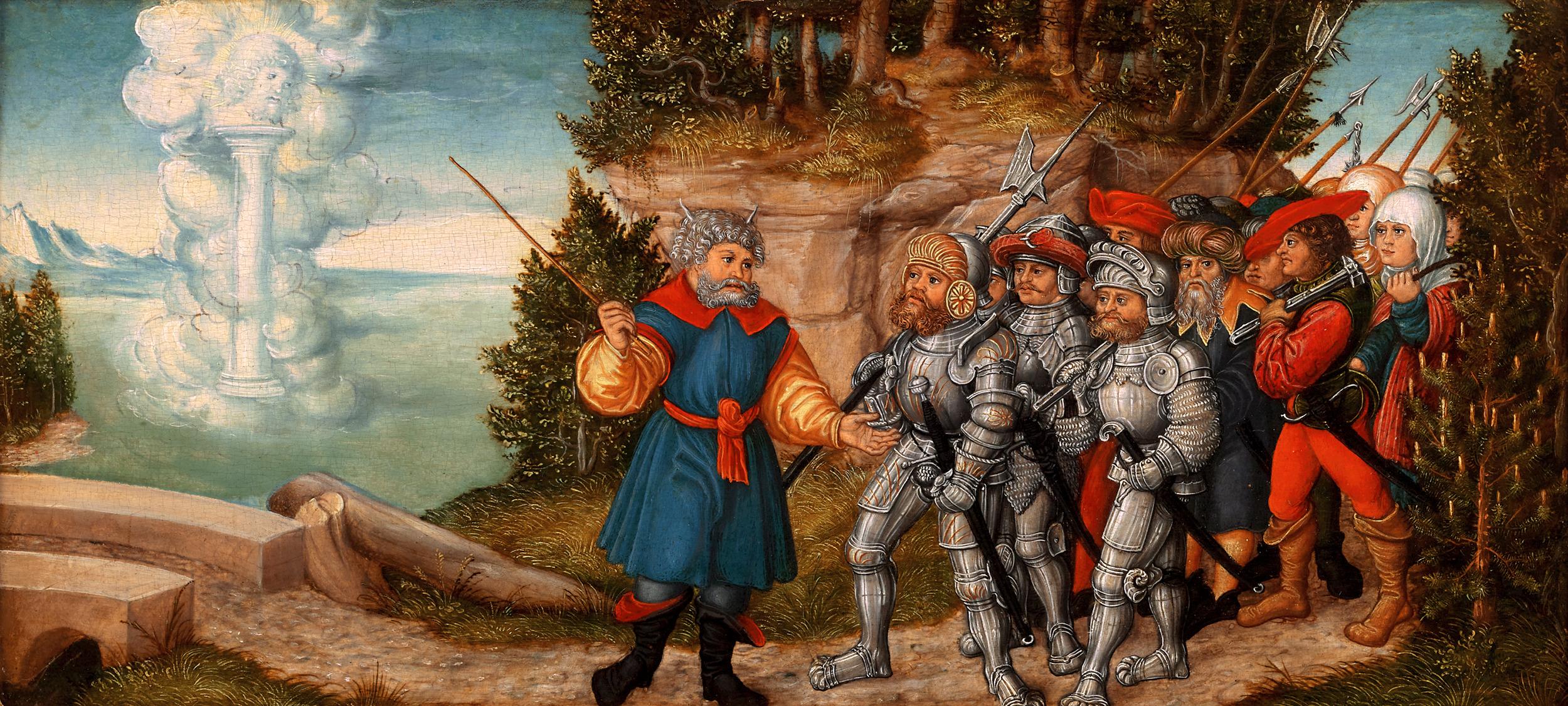 Moses und das Säulen der Wolke von Lucas Cranach dem Älteren und Studio