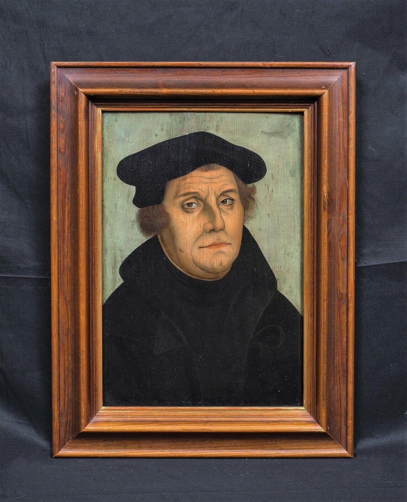 Retrato de Martin Luther (1483-1546), Siglo XVI - Painting de Lucas Cranach the Elder