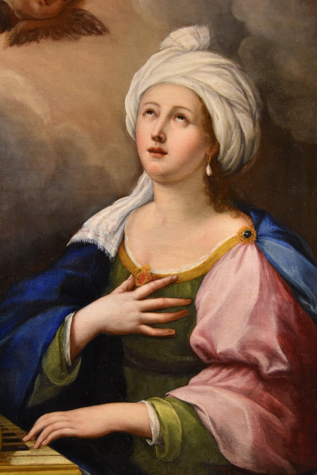 Saint Cecilia Angels De La Haye, Gemälde, Öl auf Leinwand, 17. Jahrhundert, Alter Meister im Angebot 6