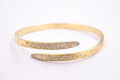 Lucas Priolo 1.46 Carat Diamond Bypass Bangle Bracelet in 18 Karat Yellow Gold