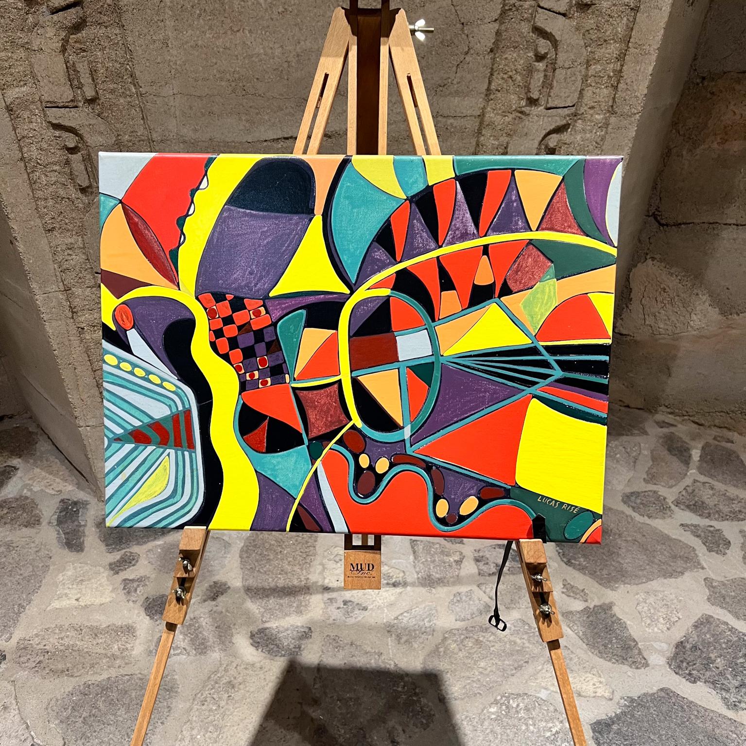 
artist muralist Lucas Rise interactive art Oil Painting 
San Miguel De Allende Studio
geometric modern cubism
18 x 24 x .75
Original vintage condition
Refer to images listed