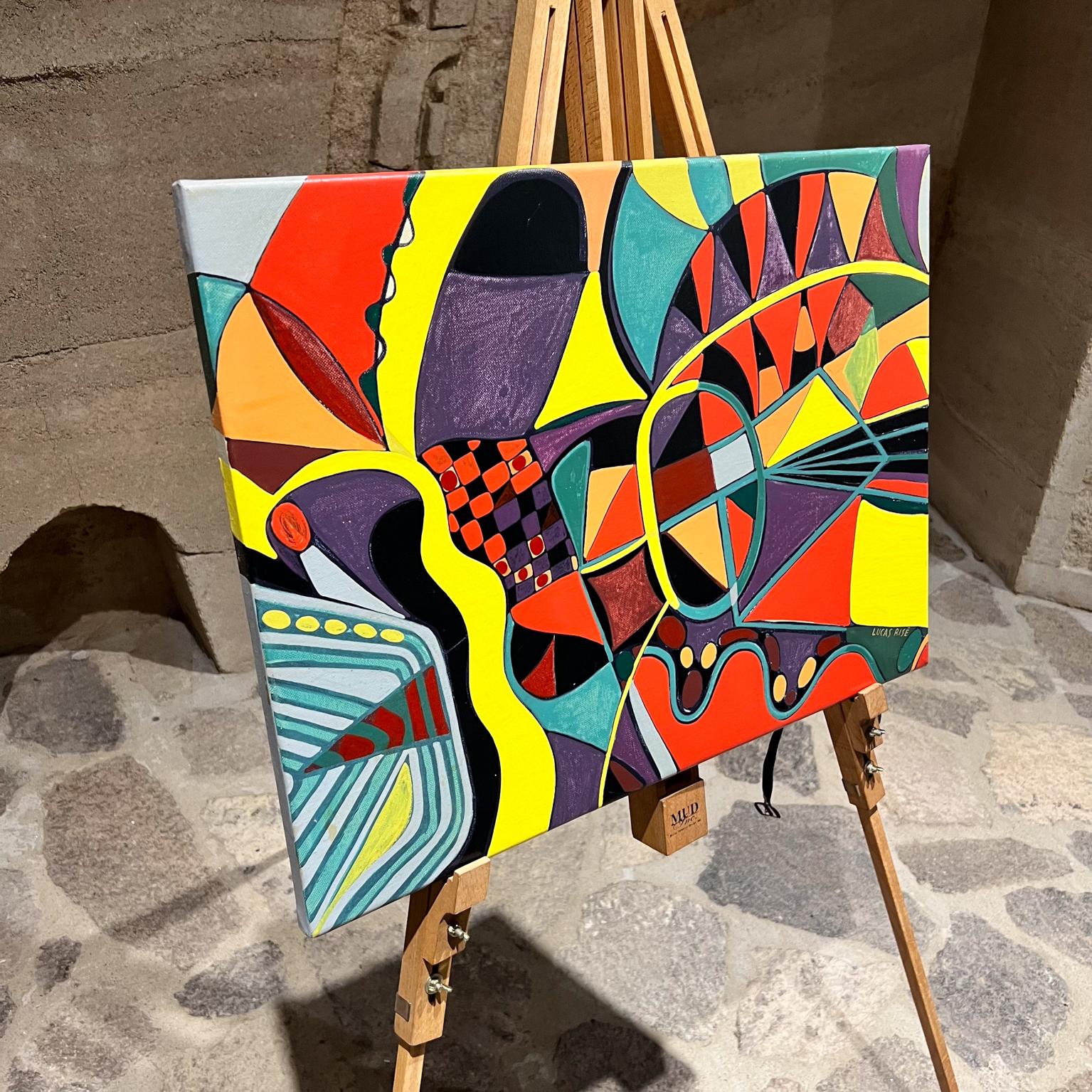 Contemporary Lucas Rise Cubist Art Oil Painting San Miguel De Allende Studio