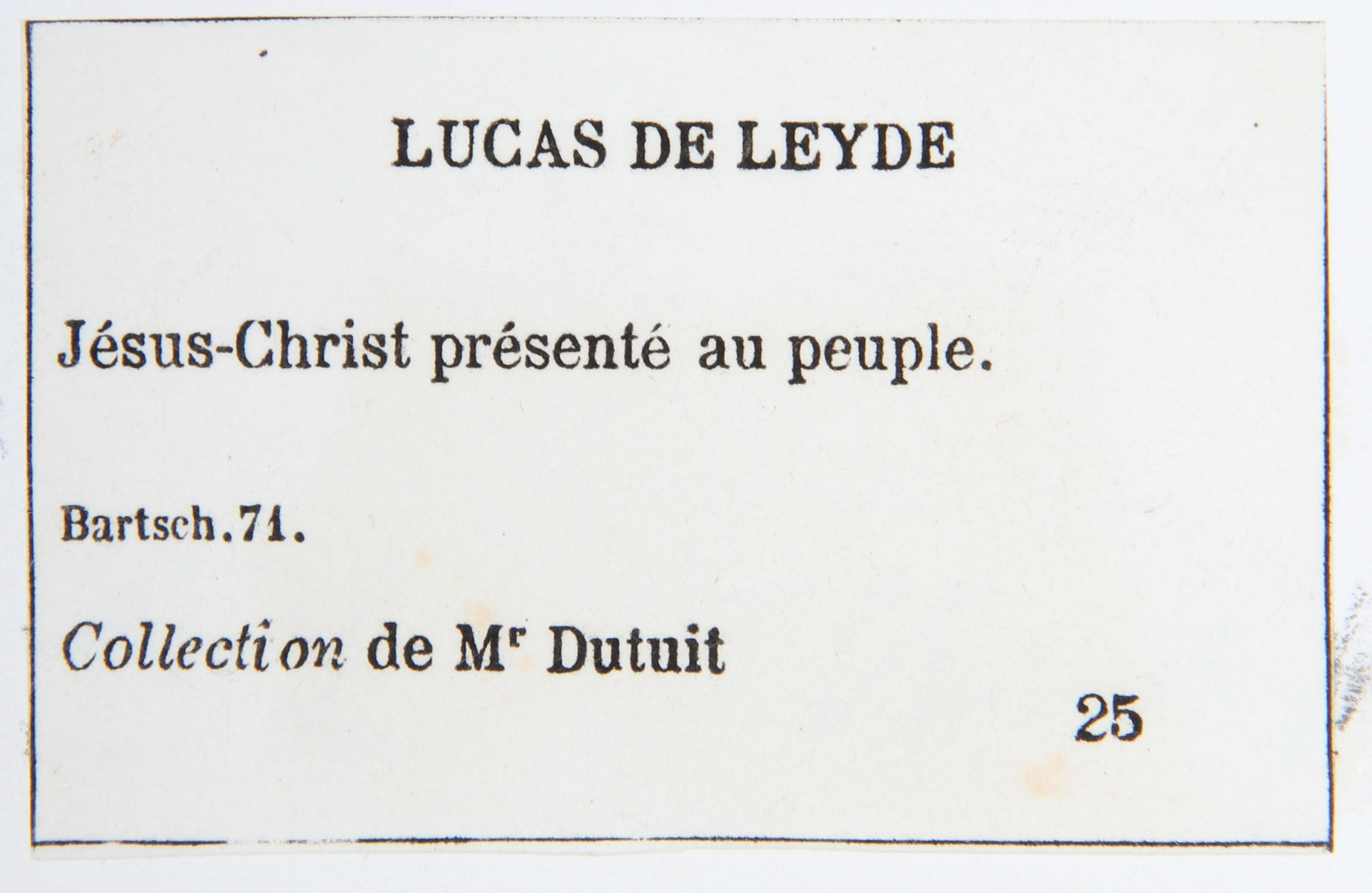 Jesus Christ presente au Peuple, Heliogravure by Lucas van Leyden For Sale 1