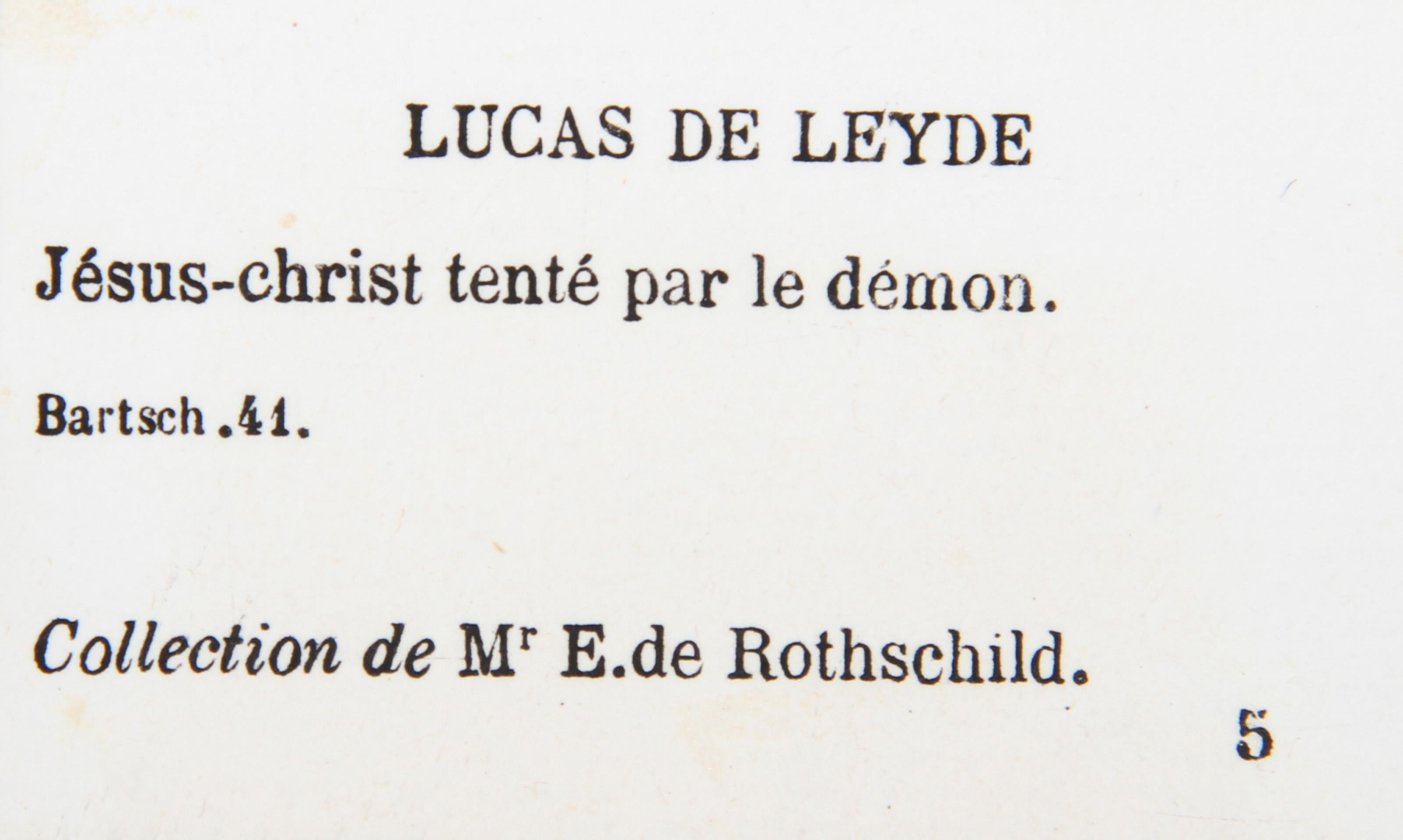 Jesus Christ tente par le Demon, Heliogravur von Lucas van Leyden im Angebot 1