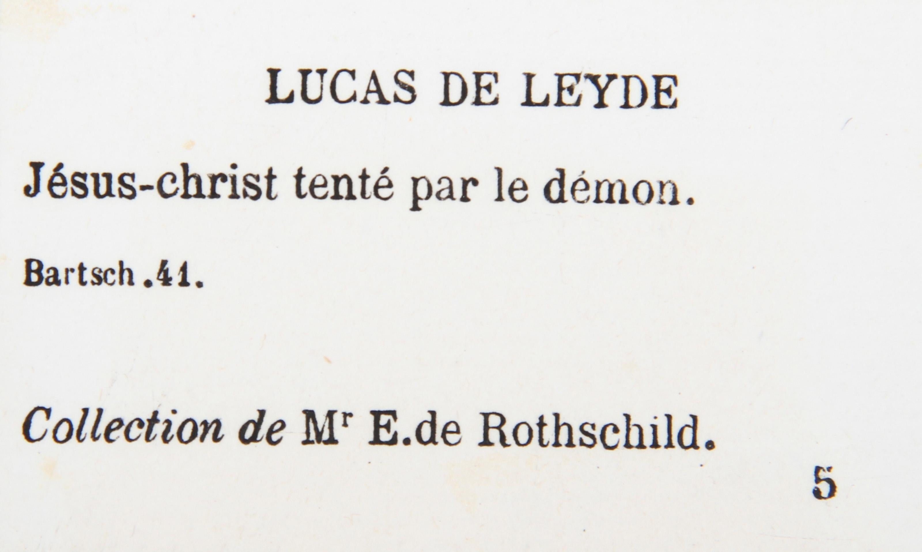 Jesus Christ tente par le Demon, Heliogravure de Lucas van Leyden en vente 1