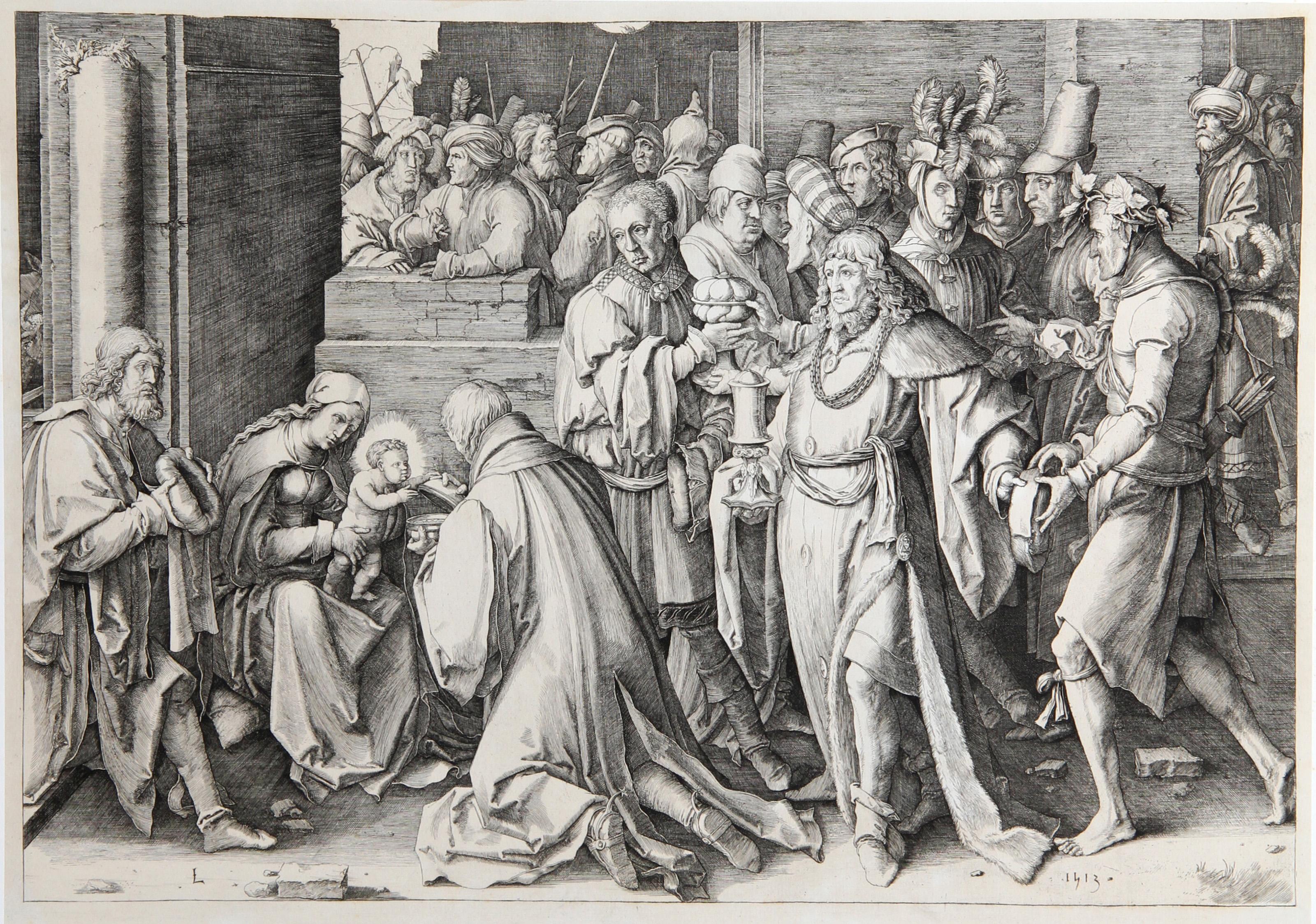 Artist: Lucas van Leyden, After by Amand Durand, Dutch (1494 - 1533) - l'Adoration des Mages, Year: 1873, Medium: Heliogravure, Size: 12.75  x 17.5 in. (32.39  x 44.45 cm), Printer: Amand Durand, Description: French Engraver and painter Charles