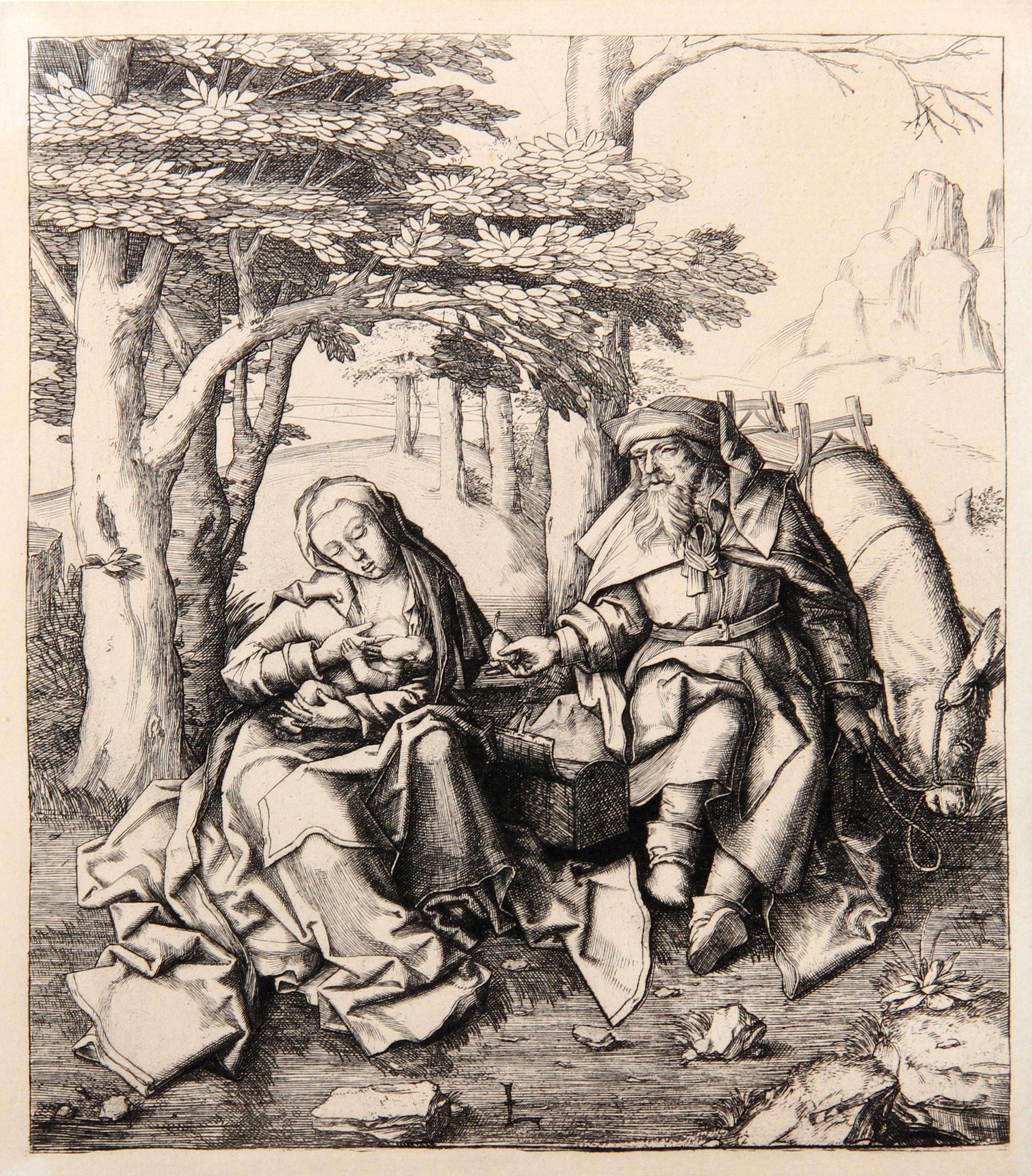 Artist: Lucas van Leyden, After by Amand Durand, Dutch (1494 - 1533) - Le repos en Egypte, Year: 1873, Medium: Heliogravure, Size: 7  x 5.75 in. (17.78  x 14.61 cm), Printer: Amand Durand, Description: French Engraver and painter Charles Amand