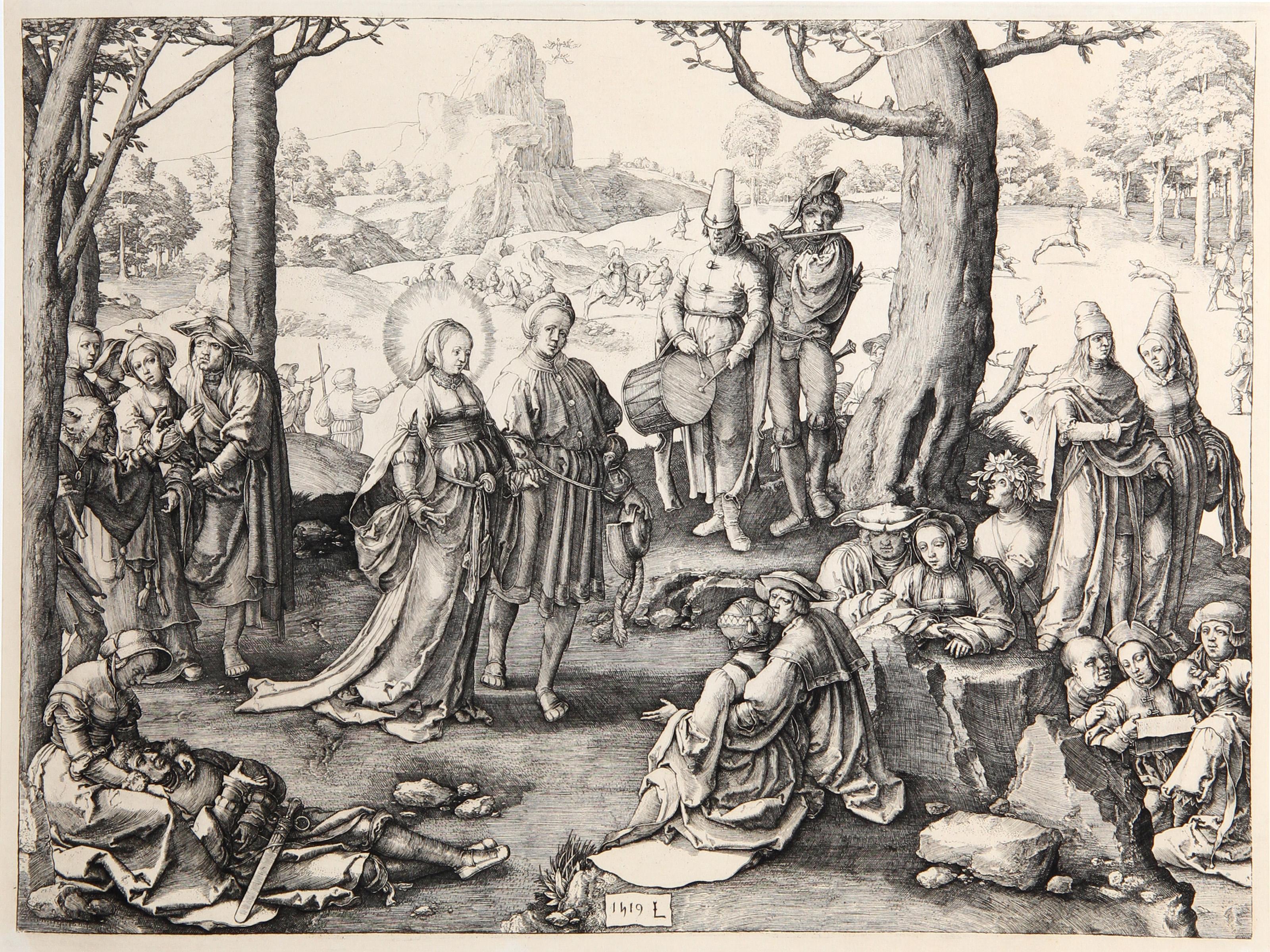 Artista: Lucas van Leyden, Dopo Amand Durand, olandese (1494 - 1533) - Marie Madeleine se Livrant aux Plaisirs du Monde, Anno: 1873, Medium: Heliogravure, Dimensioni: 12  x 16 in. (30.48  x 40,64 cm), Stampatore: Amand Durand, Descrizione: