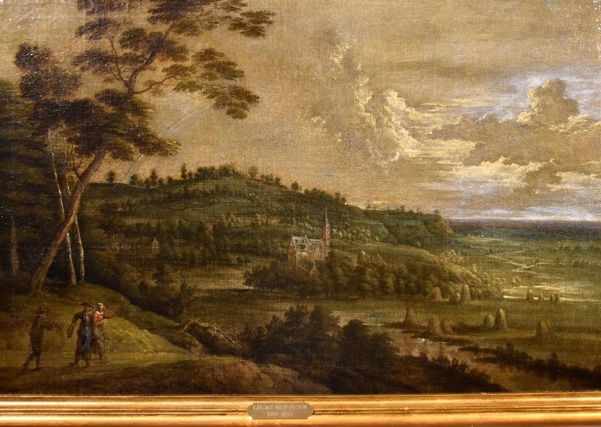 Van Uden Landscapes Paint Oil on canvas Old master 17th Century Flemish Wood Art 2
