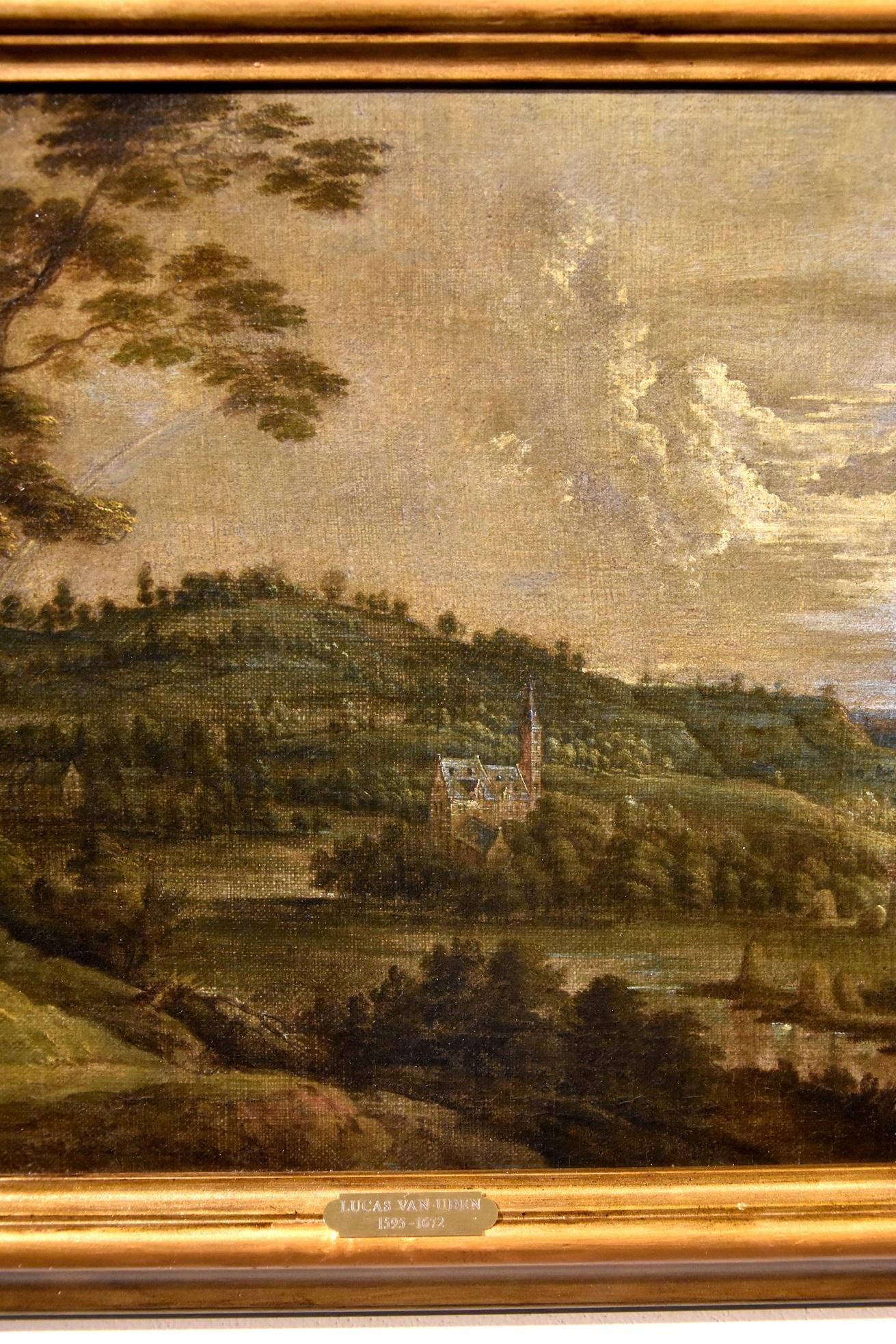 Van Uden Landscapes Paint Oil on canvas Old master 17th Century Flemish Wood Art 4
