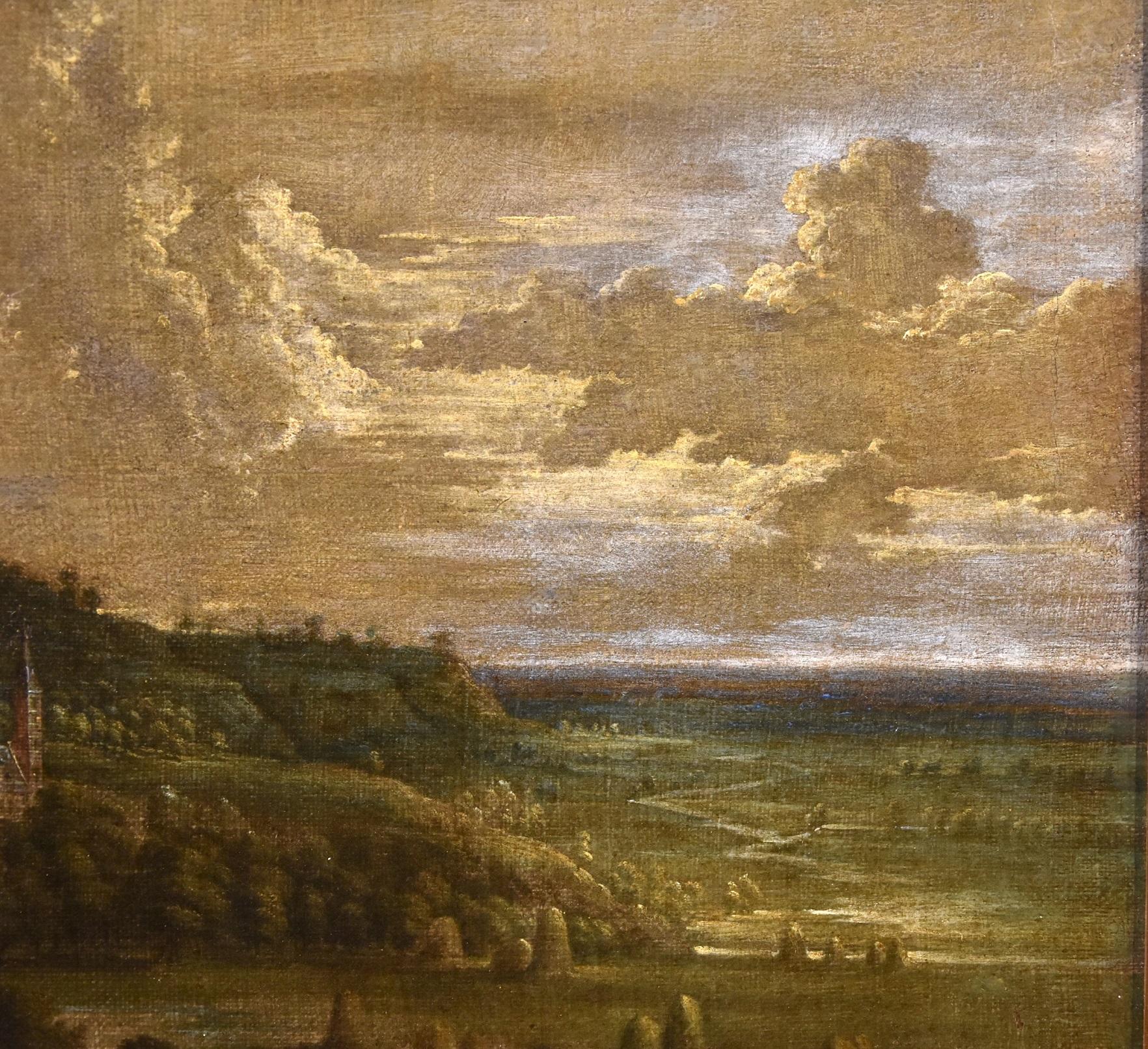 Van Uden Landscapes Paint Oil on canvas Old master 17th Century Flemish Wood Art 5