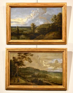 Van Uden Landscapes Paint Oil on canvas Old master 17th Century Flemish Wood Art