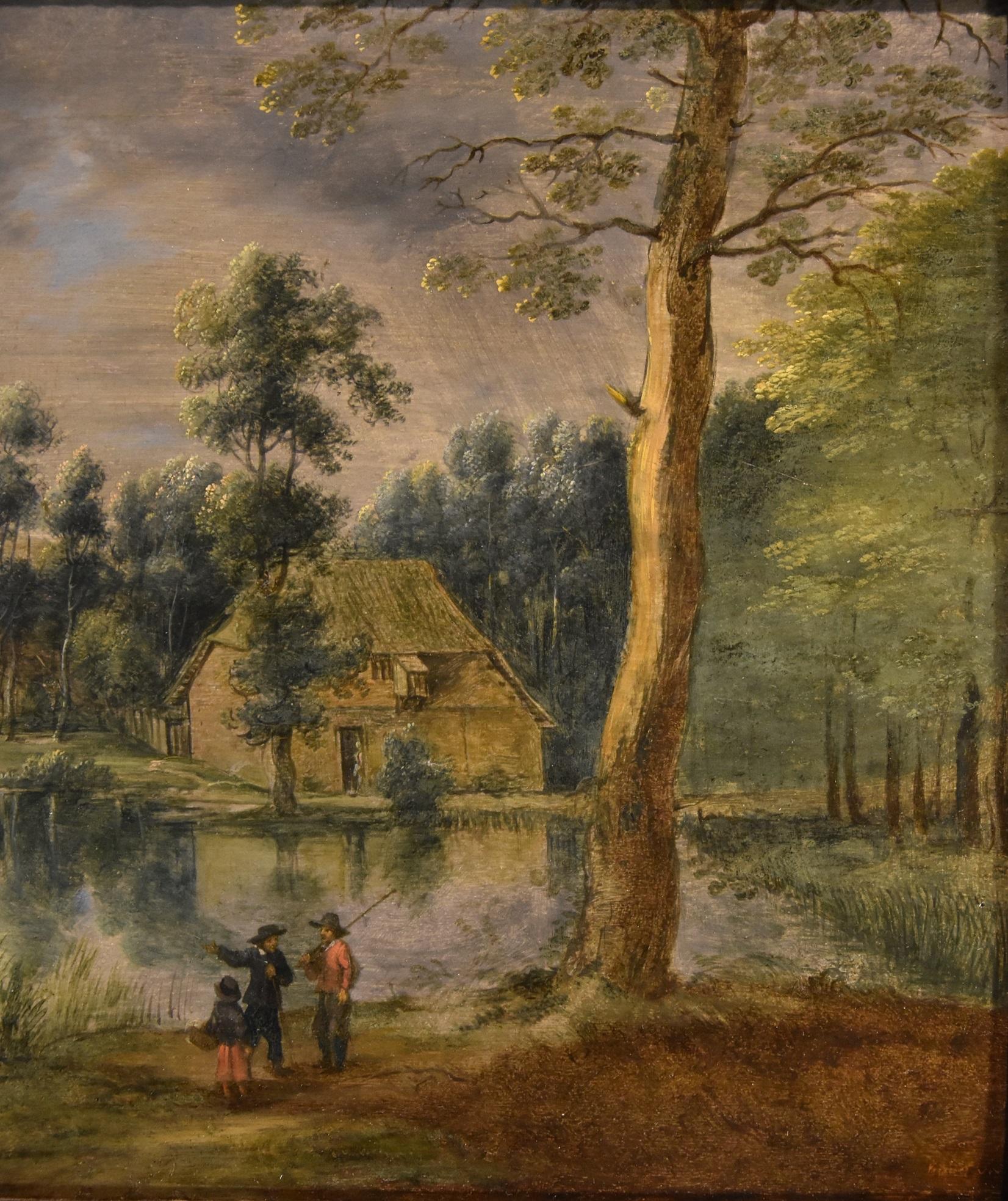 Van Uden Landschaftsgemälde Öl auf Tisch 17. Jahrhundert Flämische Schule Altmeister Kunst im Angebot 2