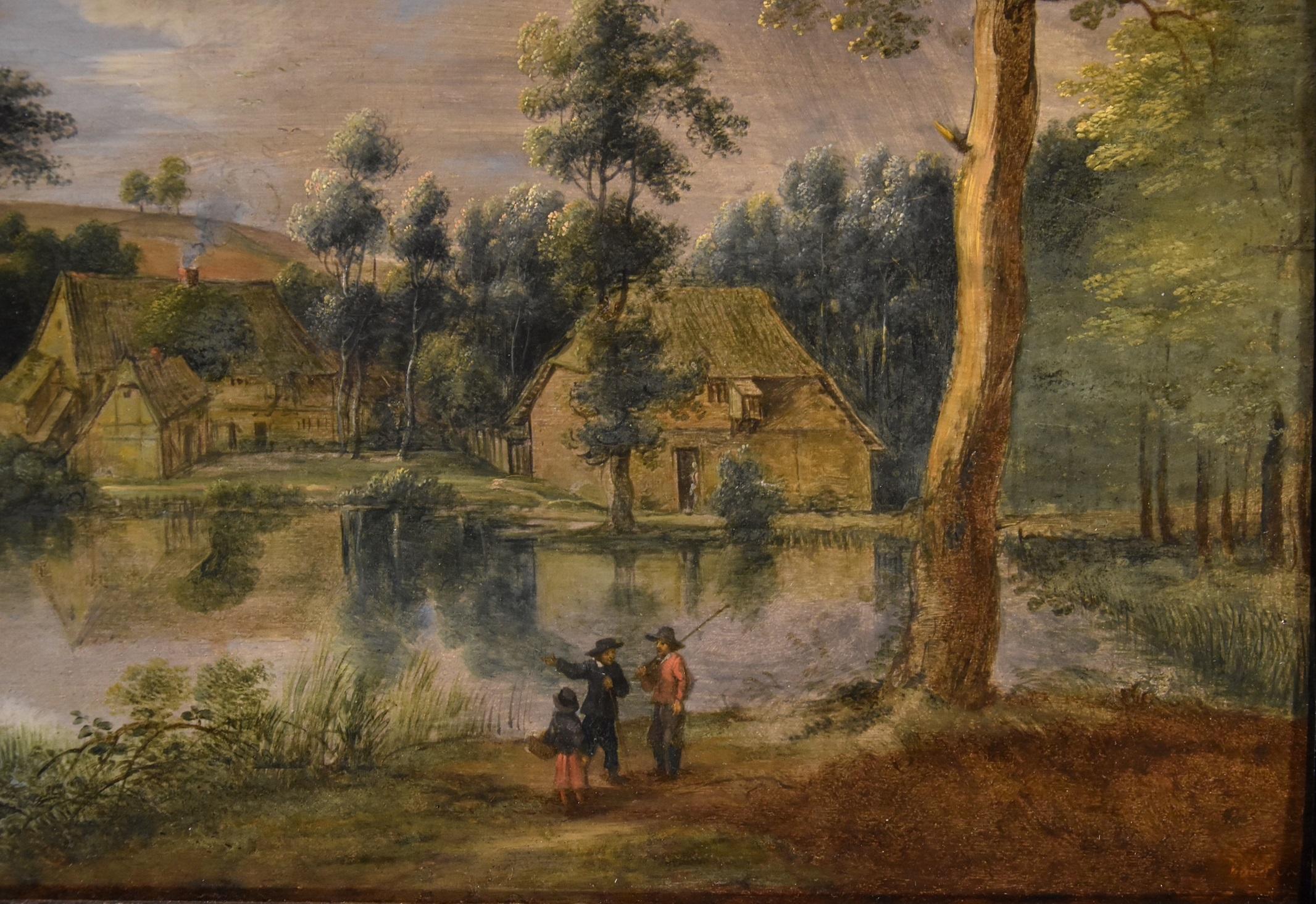 Van Uden Landscape Paint Oil on table 17th Century Flemish school Old master Art For Sale 3