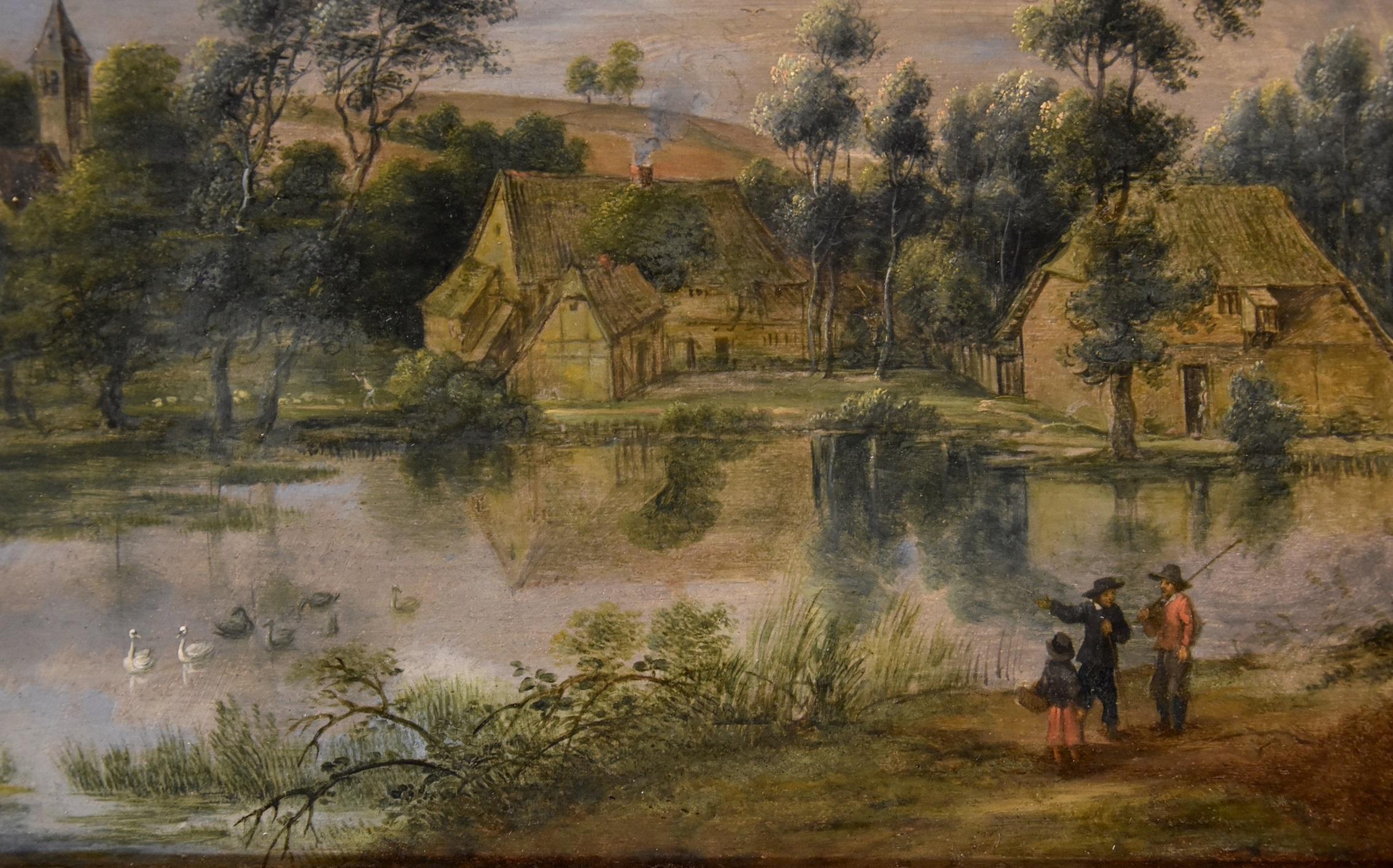 Van Uden Landscape Paint Oil on table 17th Century Flemish school Old master Art For Sale 4