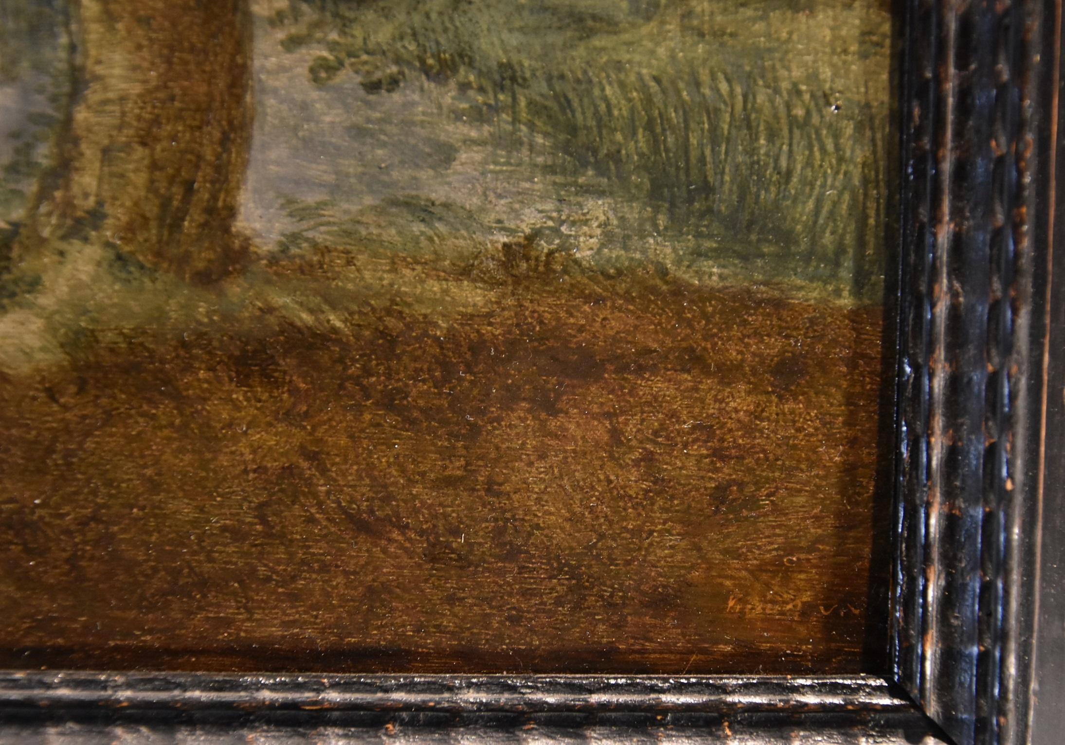 Van Uden Landscape Paint Oil on table 17th Century Flemish school Old master Art For Sale 5