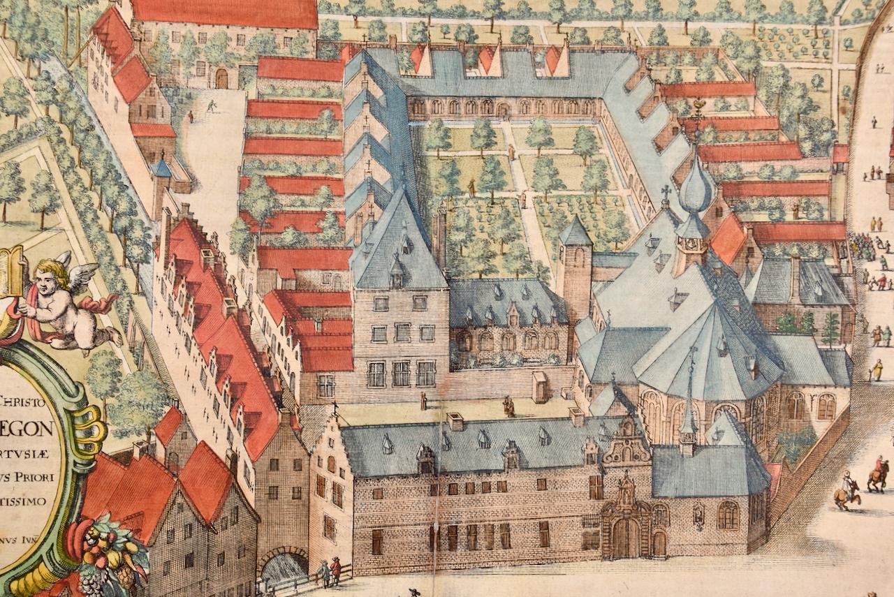 Cartusia Bruxellensis- Monastery in Brüssel: Eine handkolorierte Gravur aus dem 17. Jahrhundert im Angebot 2
