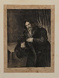 Portrait - Etching by L. Vorfserman The Younger after Titian - 19th Century