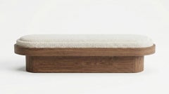 Lucca Capsule Loop Bench in Walnut with Tailored Bouclé Cushion