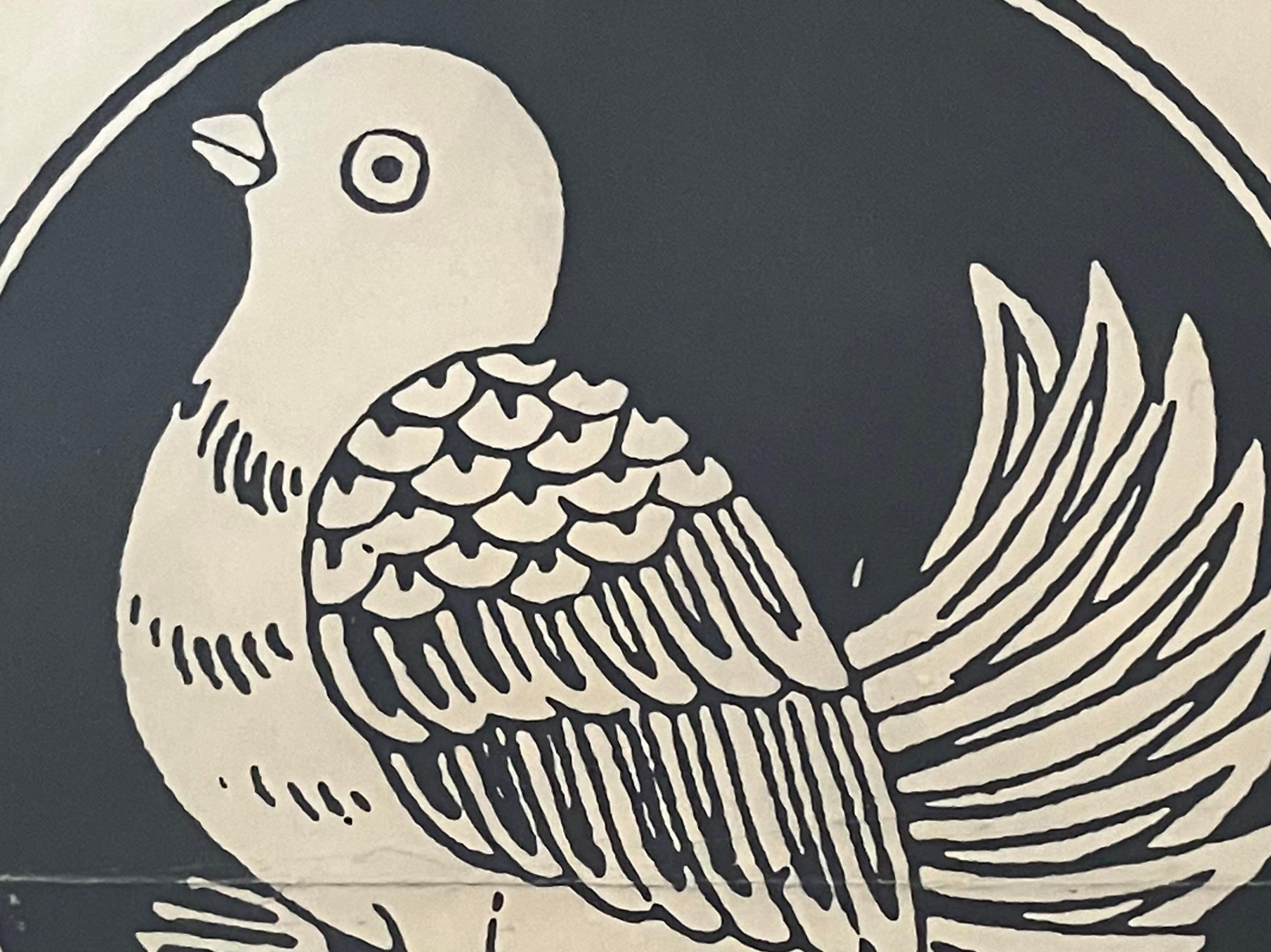Cartel L'uccello Bianco Moderno de mediados de siglo en venta