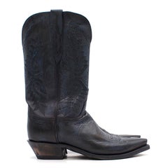Lucchese Bootmaker Pointed Blue Leather Western Boots US 8.5